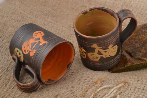 Ton Tassen handmade Designer Kaffeetassen schön Set Keramik Geschirr originell - MADEheart.com
