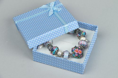 Bracelet en verre avec perles Jardin de paradis - MADEheart.com