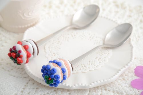 Juego de cubiertos artesanales cucharas pequeñas decoradas utensilios de cocina - MADEheart.com