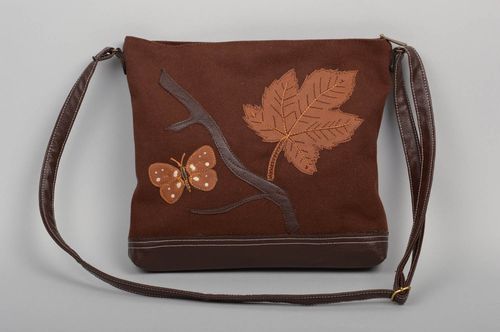 Сумка ручной работы сумка через плечо женская сумка коричневая с веточкой - MADEheart.com