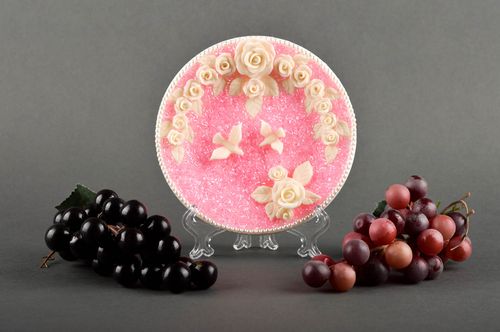 Handmade pink tender plate unusual wedding accessory decorative use only - MADEheart.com