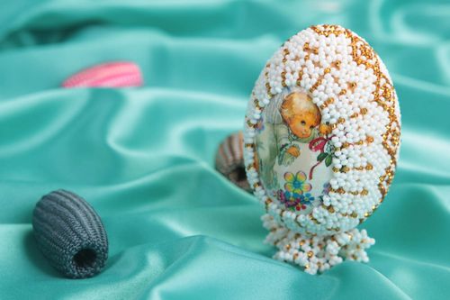 Huevo de Pascua de abalorios artesanal regalo original decoración para fiestas - MADEheart.com