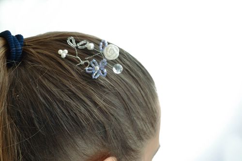 Épingle à cheveux fantaisie de perles de rocaille - MADEheart.com