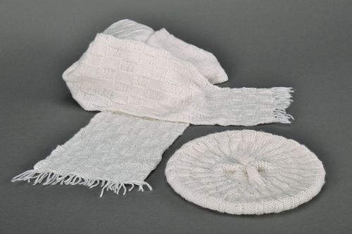 Conjunto de boina y bufanda tejidas a mano - MADEheart.com