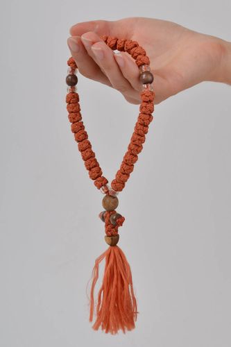 Orange Gebetskette Christen handmade Accessoire für Männer religiöses Geschenk  - MADEheart.com