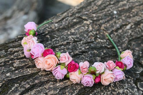 Coroa de flores rosa brilhante - MADEheart.com