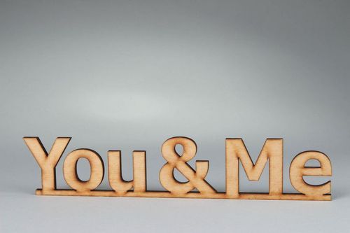 Chipbord inscrição You & Me - MADEheart.com
