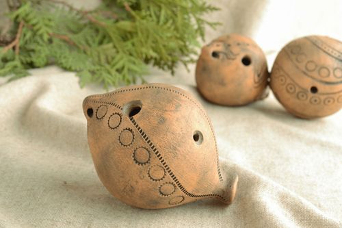 Homemade clay penny whistle Ball - MADEheart.com