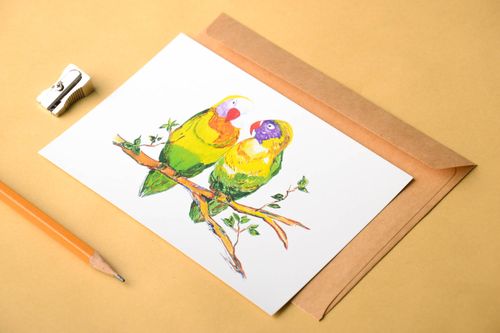 Schöne Grußkarte handgemachte Karte ausgefallenes Geschenk Gruss Karte Vögel - MADEheart.com