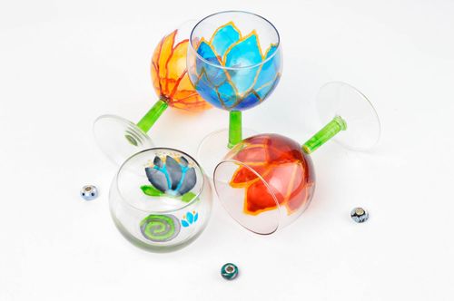 Copas para vino hechas a mano portavelas decorativos  artesanías de vidrio - MADEheart.com