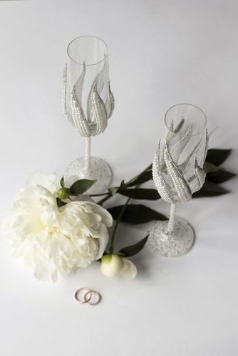 Boccali nuziali fatti a mano calici per nozze accessori nuziali decorativi - MADEheart.com