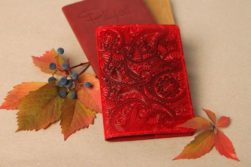 Handmade leather passport cover leather cover for documents leather goods - MADEheart.com
