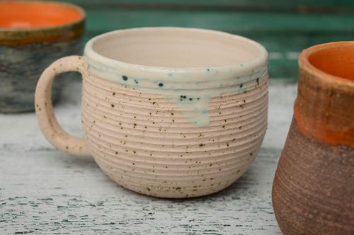 Grande tasse à thé céramique avec glaçure sans plomb à lintérieur - MADEheart.com