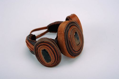Bracelet en cuir réalisé à main Jaspe  - MADEheart.com