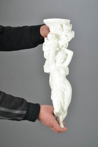 Lampe blanche en plâtre faite main - MADEheart.com