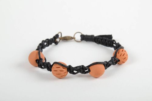 Stylish handmade woven cord bracelet ceramic bracelet fashion accessories - MADEheart.com