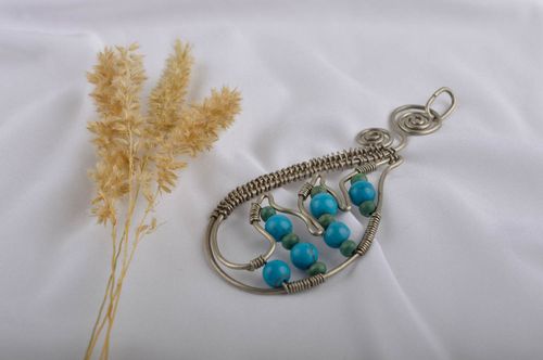 Metal jewelry handmade pendant necklace gemstone jewelry fashion accessories - MADEheart.com