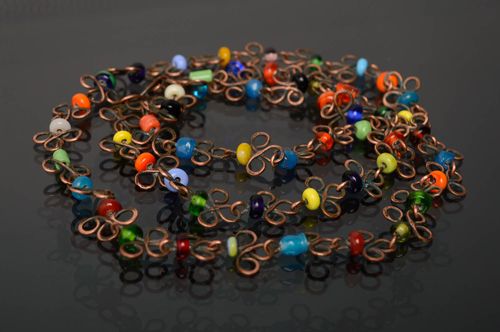 Collier ceinture en wire wrap et perles en verre au chalumeau Orient - MADEheart.com