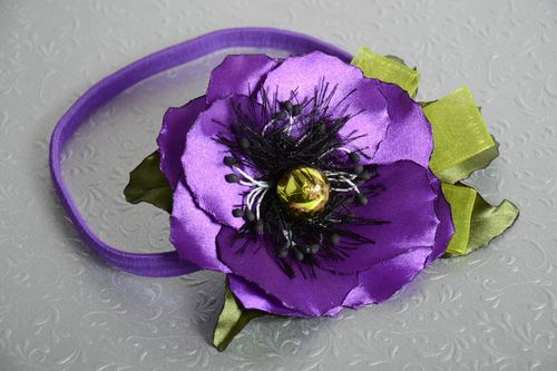 Banda para el cabello hecha a mano con flor accesorio para mujer regalo original - MADEheart.com