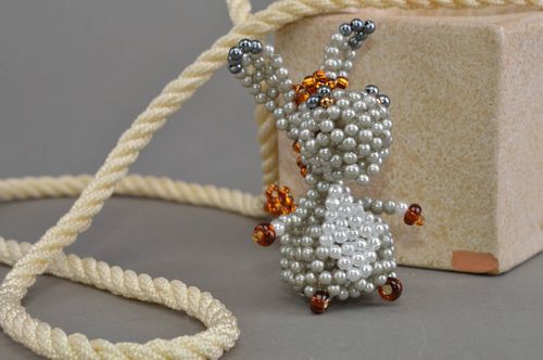 Figurine dâne en perles de rocaille faite main décoration dintérieur - MADEheart.com