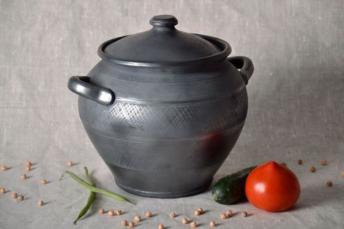 Pot en céramique noire avec couvercle - MADEheart.com