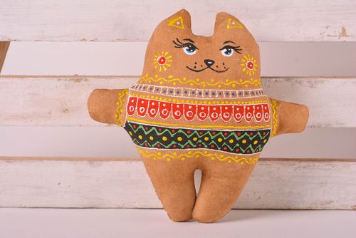 Giocattolo morbido fatto a mano pupazzo da bambini elemento decorativo gatto - MADEheart.com