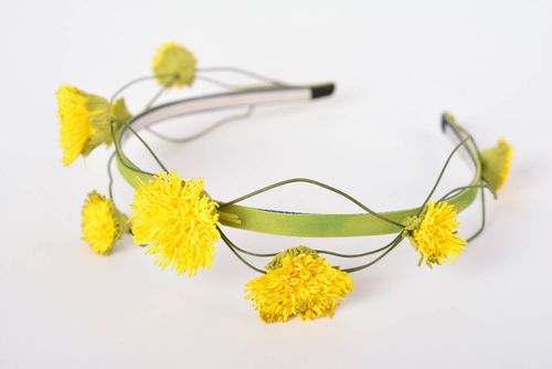 Serre-tête femme fait main Accessoire cheveux avec fleurs jaunes Cadeau original - MADEheart.com