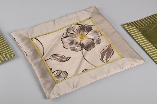 Funda de almohada artesanal de tela natural ropa de cama regalo para mujer - MADEheart.com