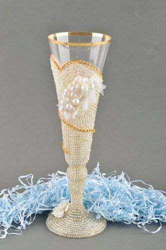 Beautiful handmade champagne glass wedding glasses glass ware gift ideas - MADEheart.com