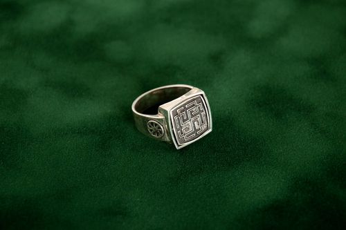 Украшение ручной работы серебряное кольцо подарок для мужчины вращающееся - MADEheart.com