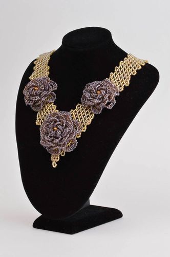 Колье из бисера украшение ручной работы ожерелье из бисера красивое стильно - MADEheart.com