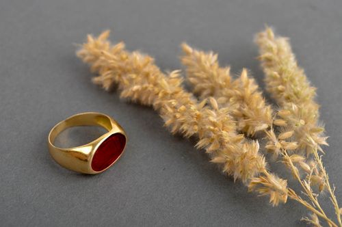 Кольцо ручной работы женский перстень металлическое украшение перстень с эмалью - MADEheart.com