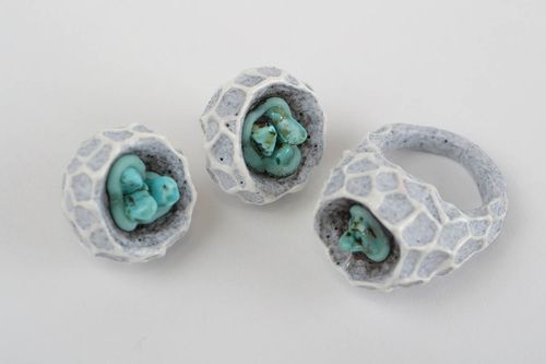 Set di orecchini e anello fatto a mano kit di accessori di argilla polimerica - MADEheart.com