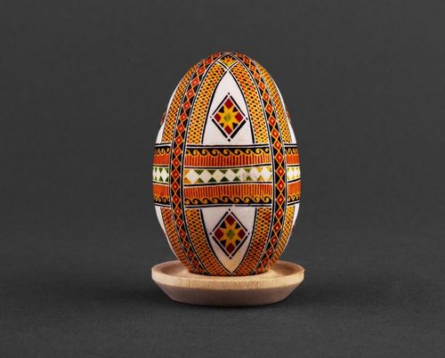 Pysanka de ovo de ganso com ornamento - MADEheart.com