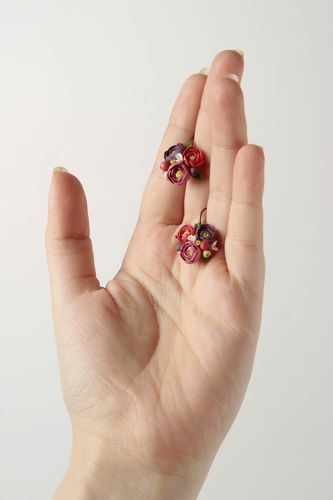 Модные серьги украшение ручной работы серьги из полимерной глины Цветы - MADEheart.com
