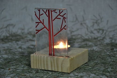 Candlestick with glass Tree - MADEheart.com