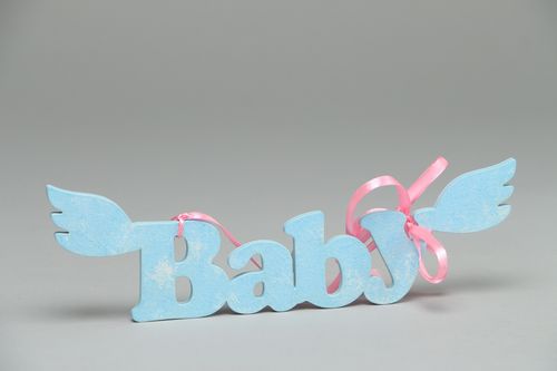 Scritta a forma di Baby fatta a mano decorazione casa idee regalo di compensato - MADEheart.com
