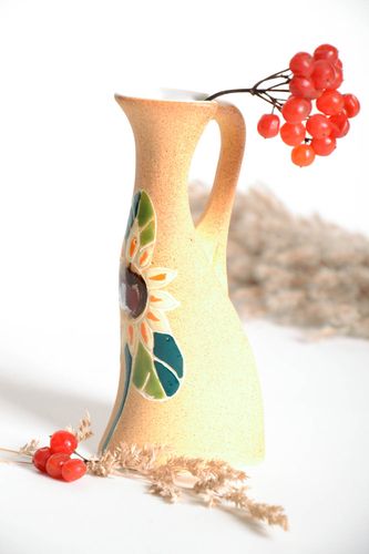 Vase en argile avec anse - MADEheart.com