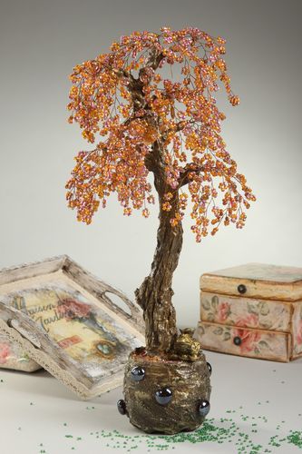 Дерево из бисера ручной работы дерево бонсай из бисера бонсай из бисера на стол - MADEheart.com