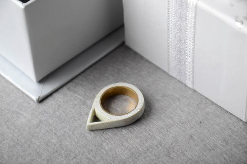 Стильное кольцо ручной работы массивное украшение женское кольцо бетонное - MADEheart.com