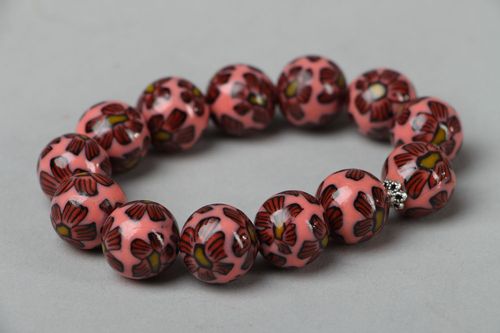 Bracelete de argila de polímero Sonho cor de rosa - MADEheart.com