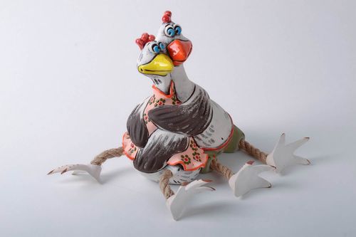 Gallina e gallo salvadanaio fatto a mano in ceramica dipinto a mano idea regalo  - MADEheart.com