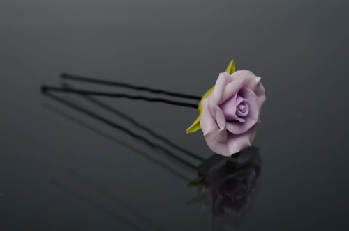 Épingle à cheveux en porcelaine froide Rose mauve  - MADEheart.com