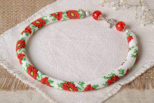 Collar artesanal de abalorios checos accesorio para mujeres regalo original - MADEheart.com
