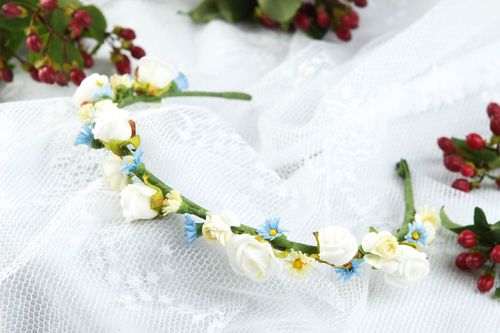 Damen Modeschmuck handmade Frisur Haarreif Haar Accessoire mit Blumen elegant - MADEheart.com