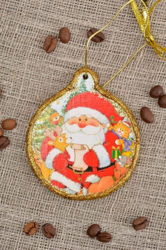 Adorno de Navidad hecho a mano decoración navideña colgante decorativo redondo - MADEheart.com