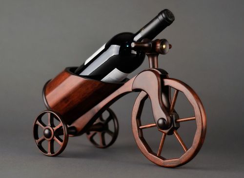 Soporte de madera para el almacenamiento de vino Bicicleta  - MADEheart.com