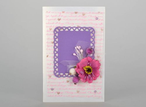 Cartão de felicitações artesanal com flores - MADEheart.com
