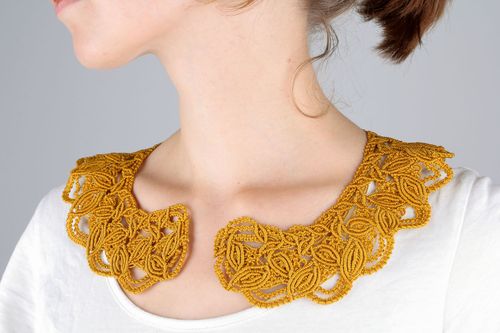 Collar-badge of mustard color - MADEheart.com