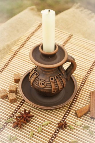 Handmade ceramic candlestick - MADEheart.com